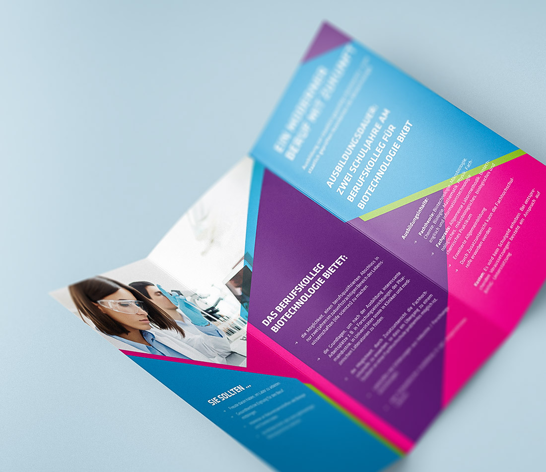 Flyer Biotechnologie Gestaltung Justus von Liebig Schule Waldshut