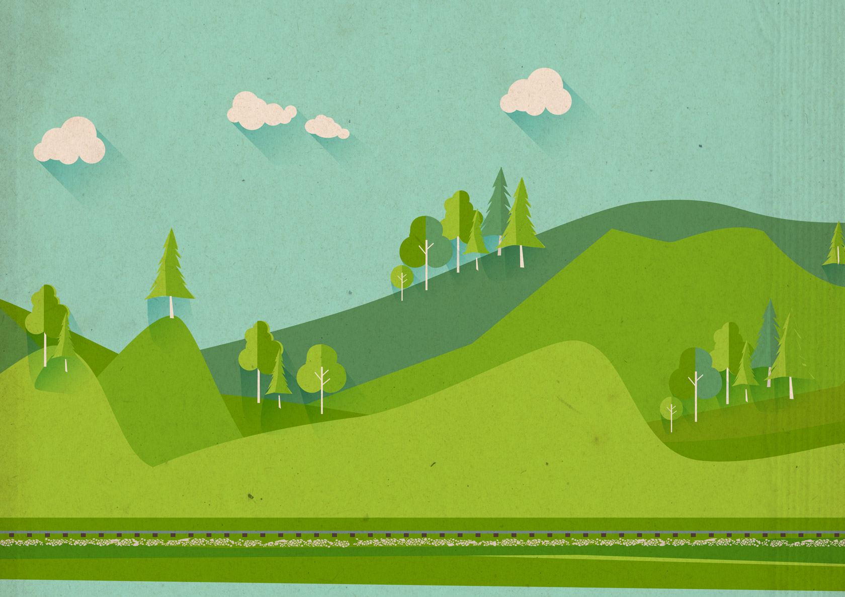Illustration Landschaft SBB Cargo International Alpäzähmer Gotthard Basistunnel