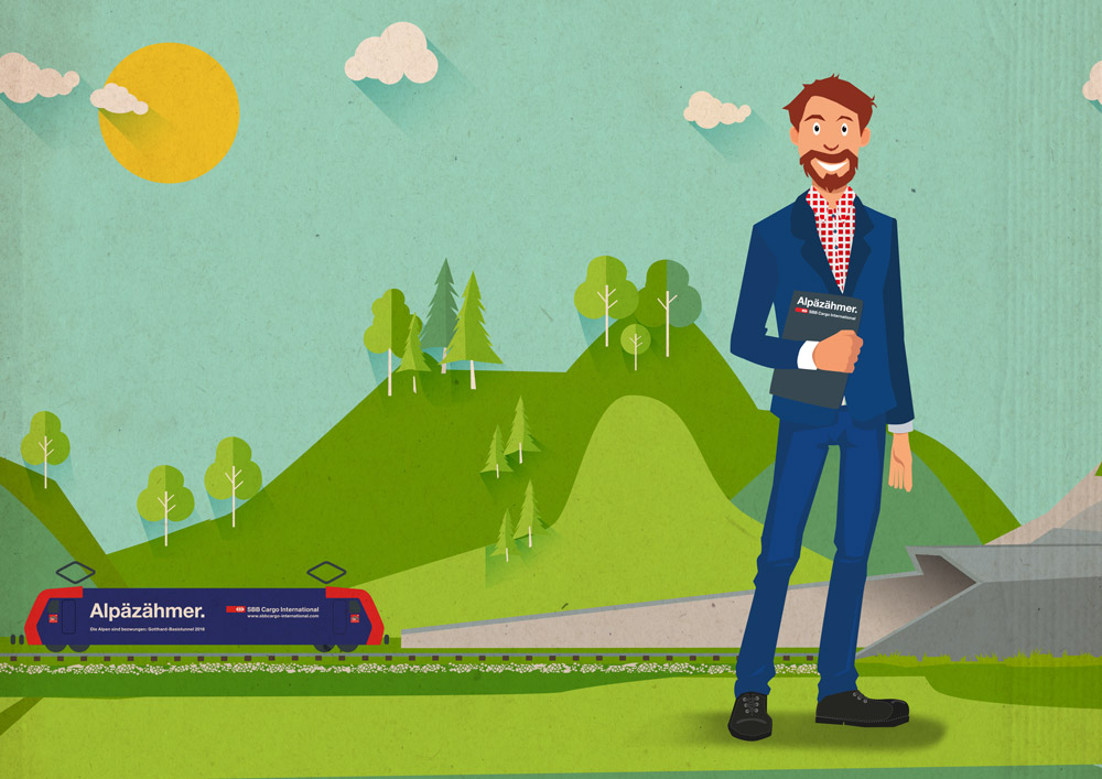 Steinbock Illustration SBB Cargo International
