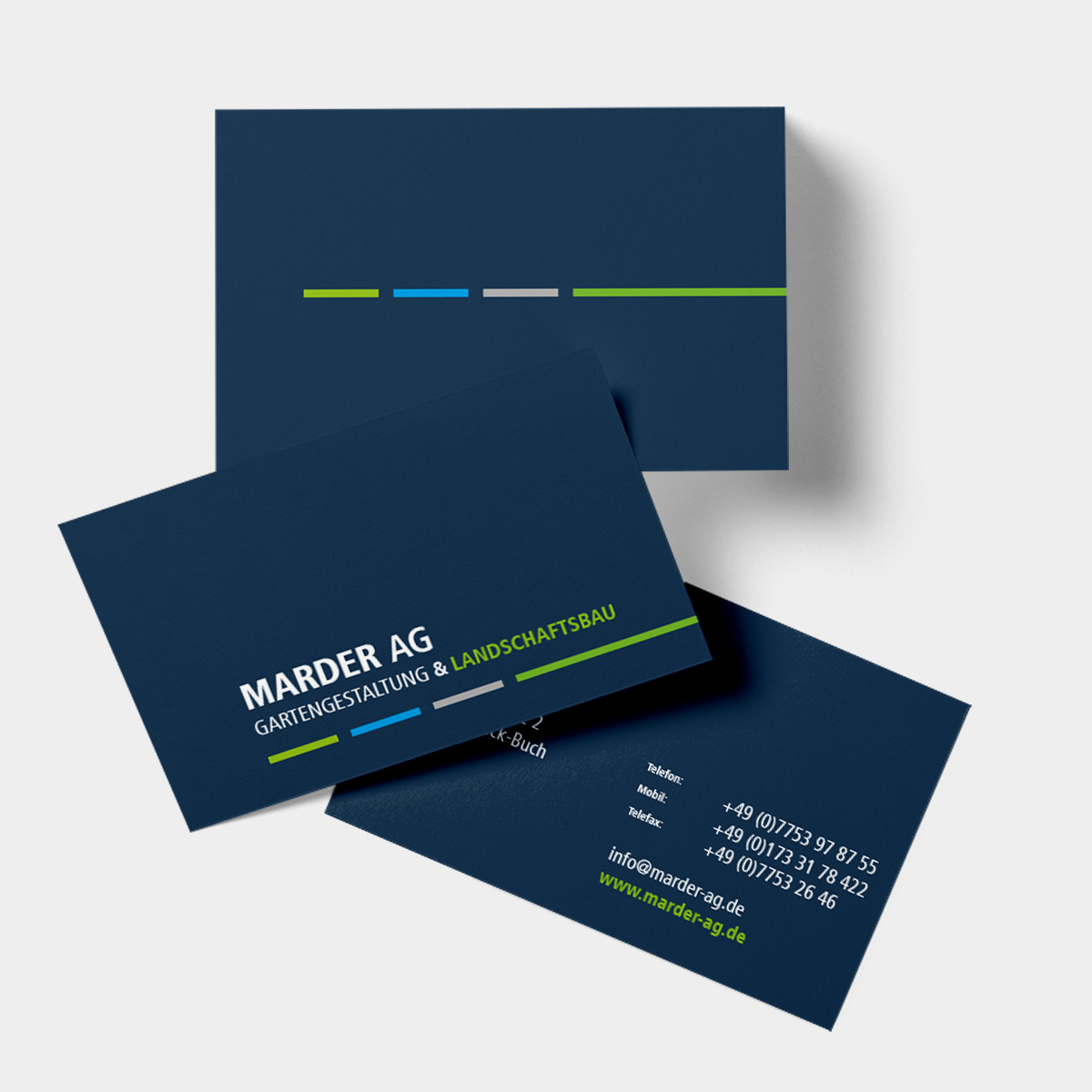 Visitenkarten Marder AG Gartengestaltung Landschaftsbau 