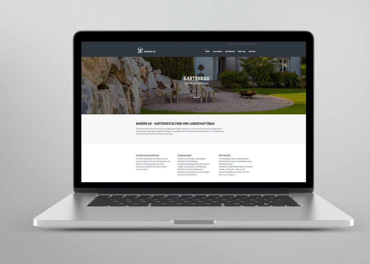 Marder AG Gartengestaltung Webseite