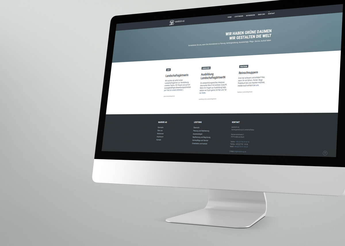 Marder AG Gartengestaltung Webseite