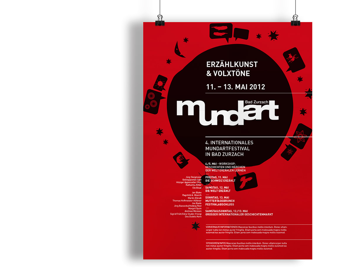 Plakatgestaltung Mundart Festival 2012 Bad Zurzach
