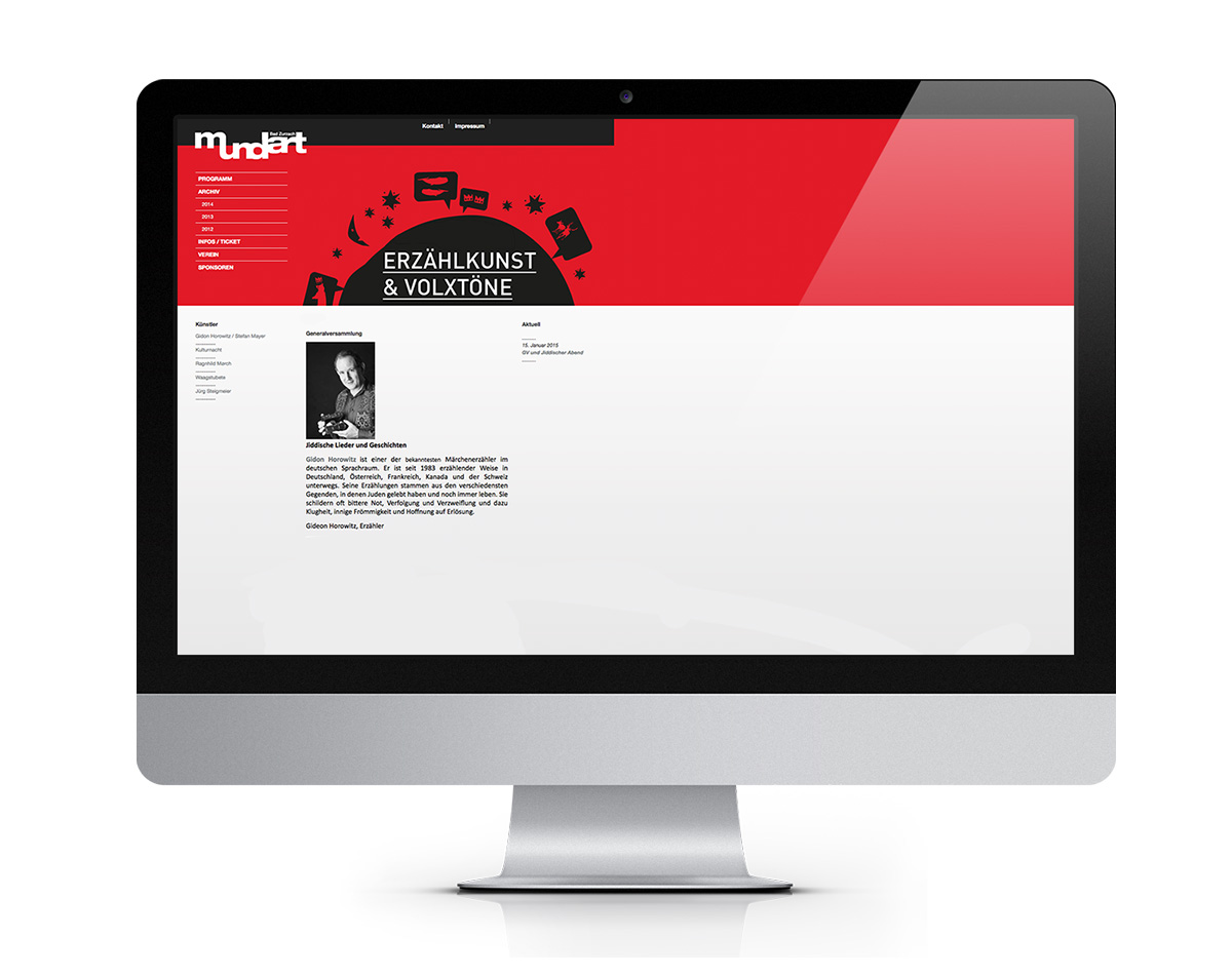 Webdesign Mundart Festival 2012 Bad Zurzach