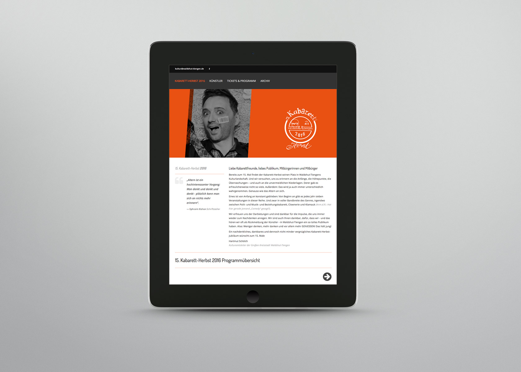 Grafikdesign Webdesign Kabarett Herbst Waldshut