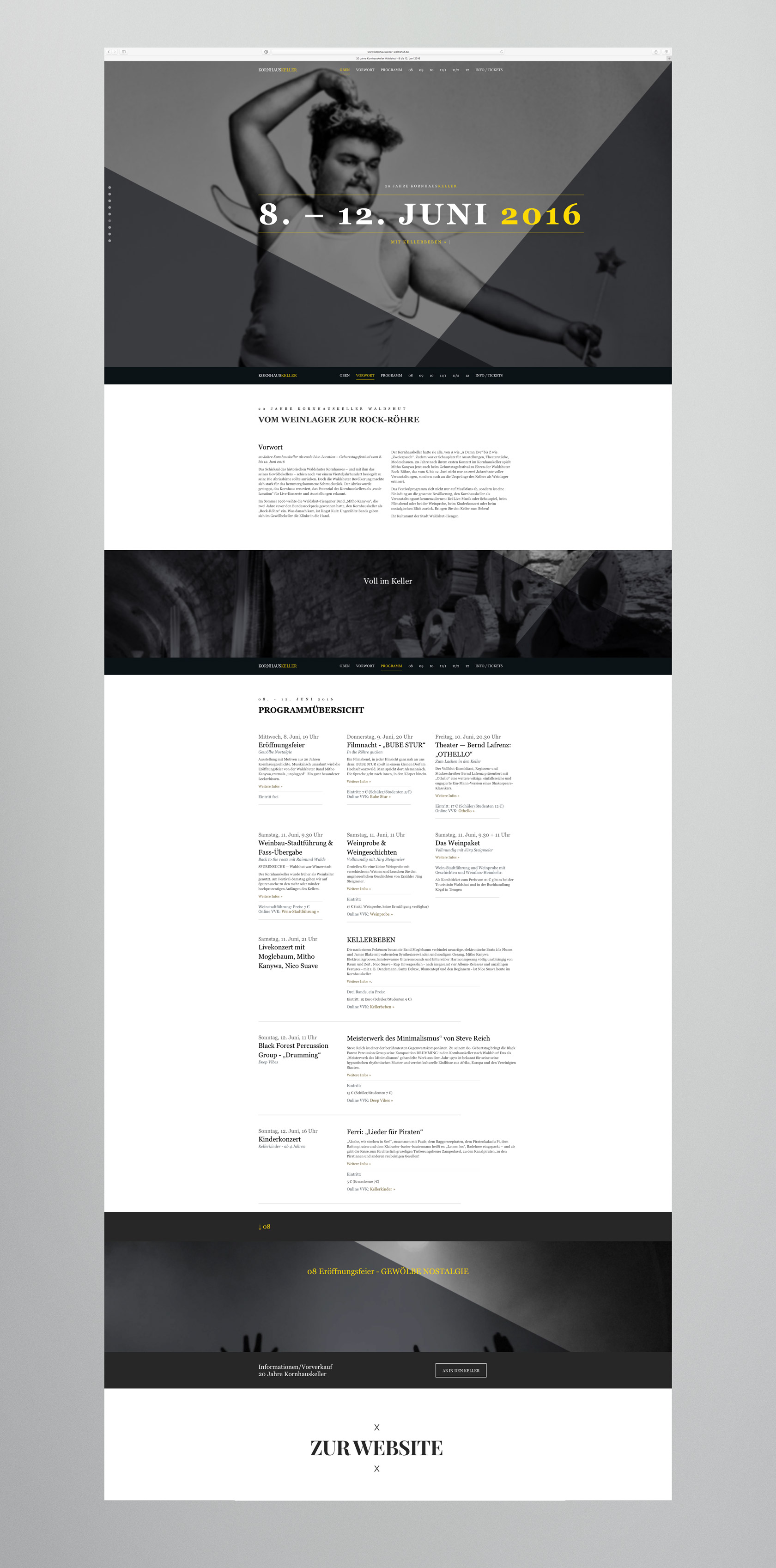 Grafikdesign Internet Website kornhauskeller