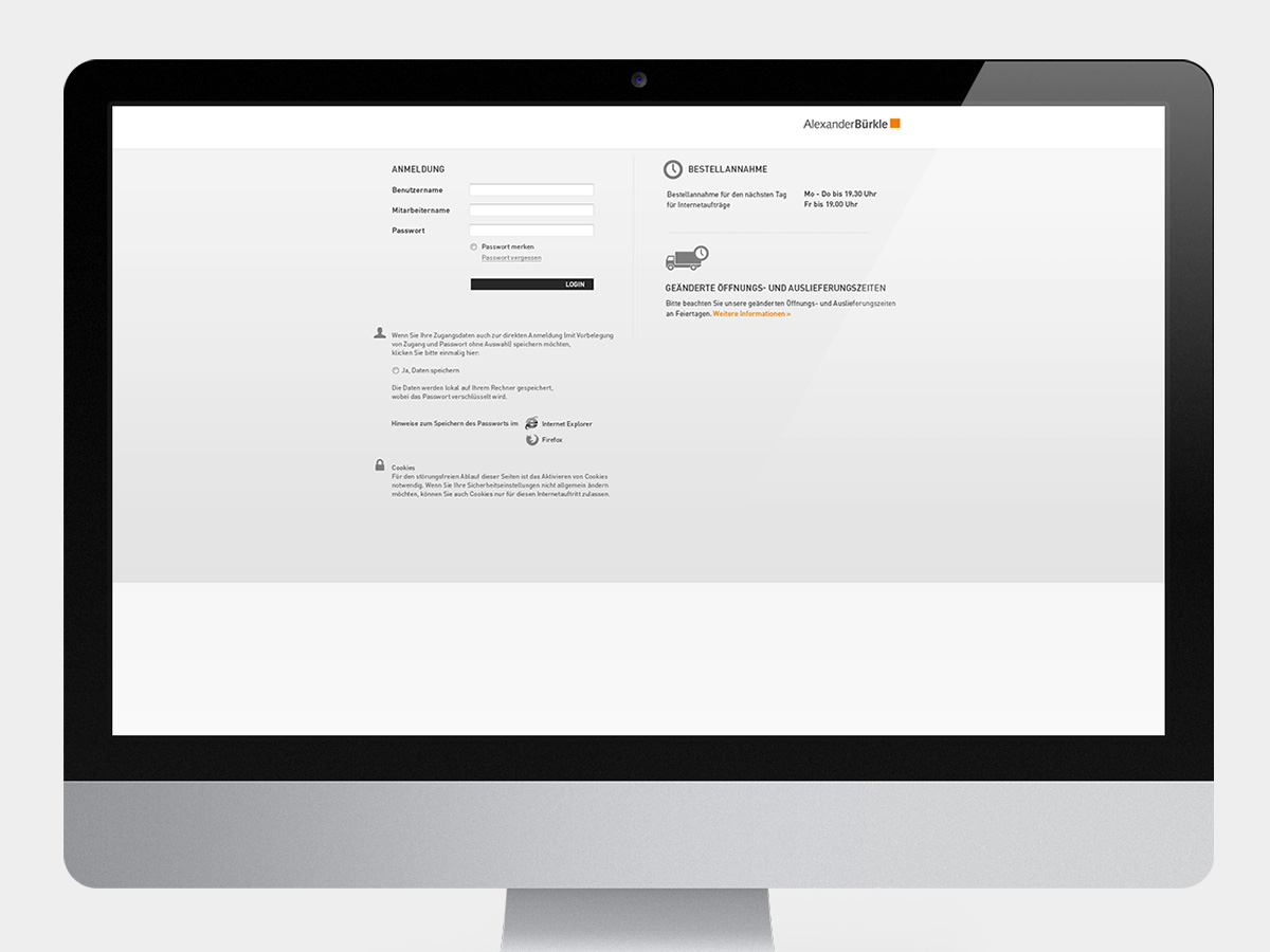 Alexander Bürkle Webseite Shop Design