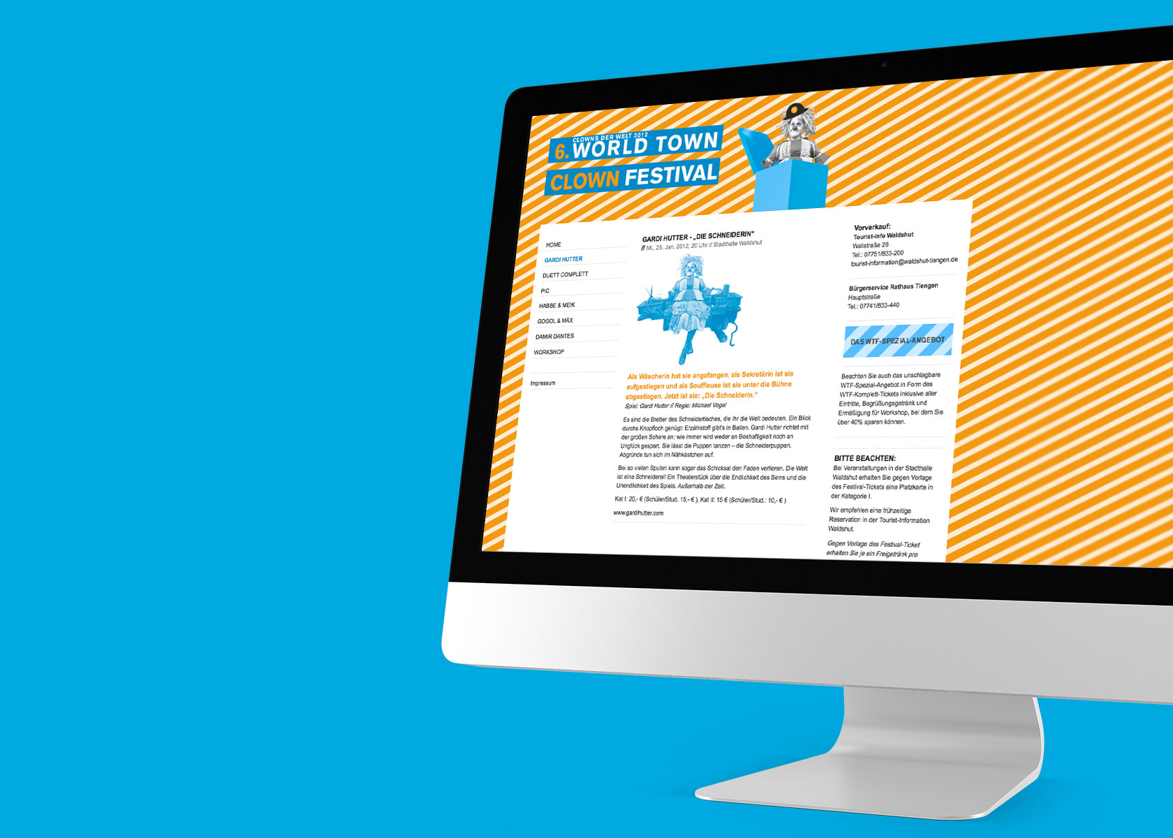 Internetauftritt World Clown Festival 2012