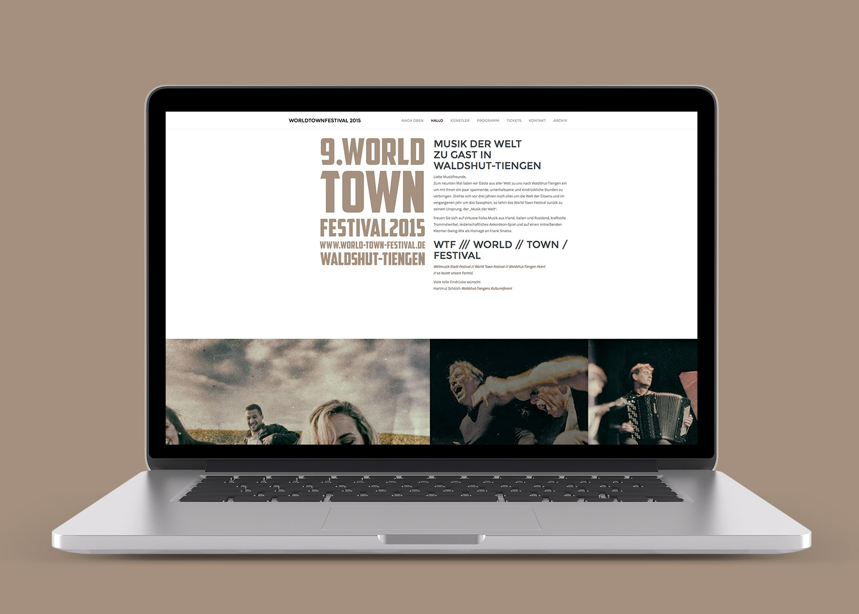 Internetauftritt World Town Festival 2015
