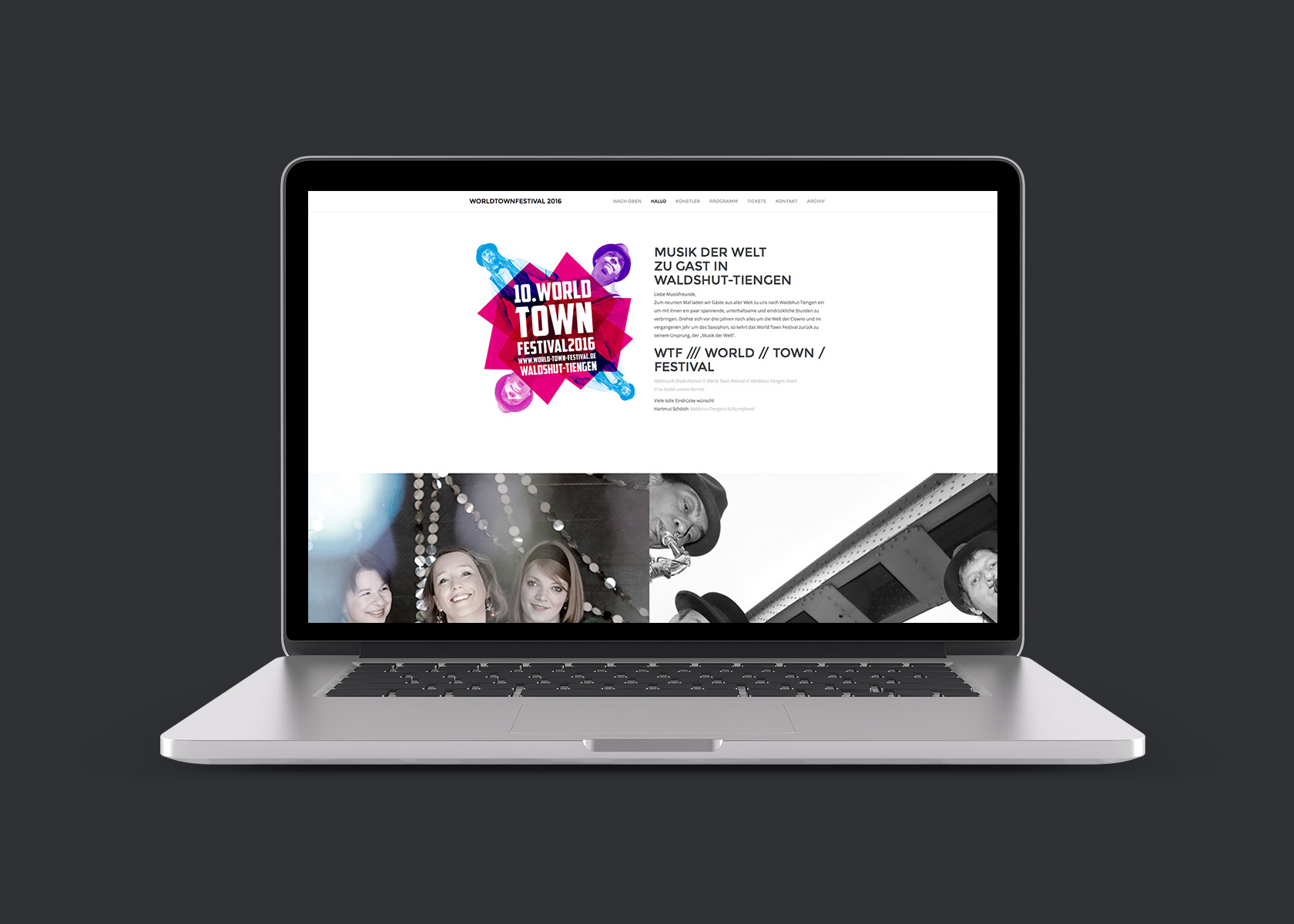 Internetauftritt World Town Festival 2016